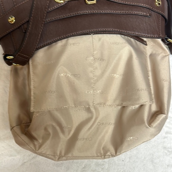 Calvin Klein Brown Shoulder Bag with Hobo Silhouette - Picture 13 of 16